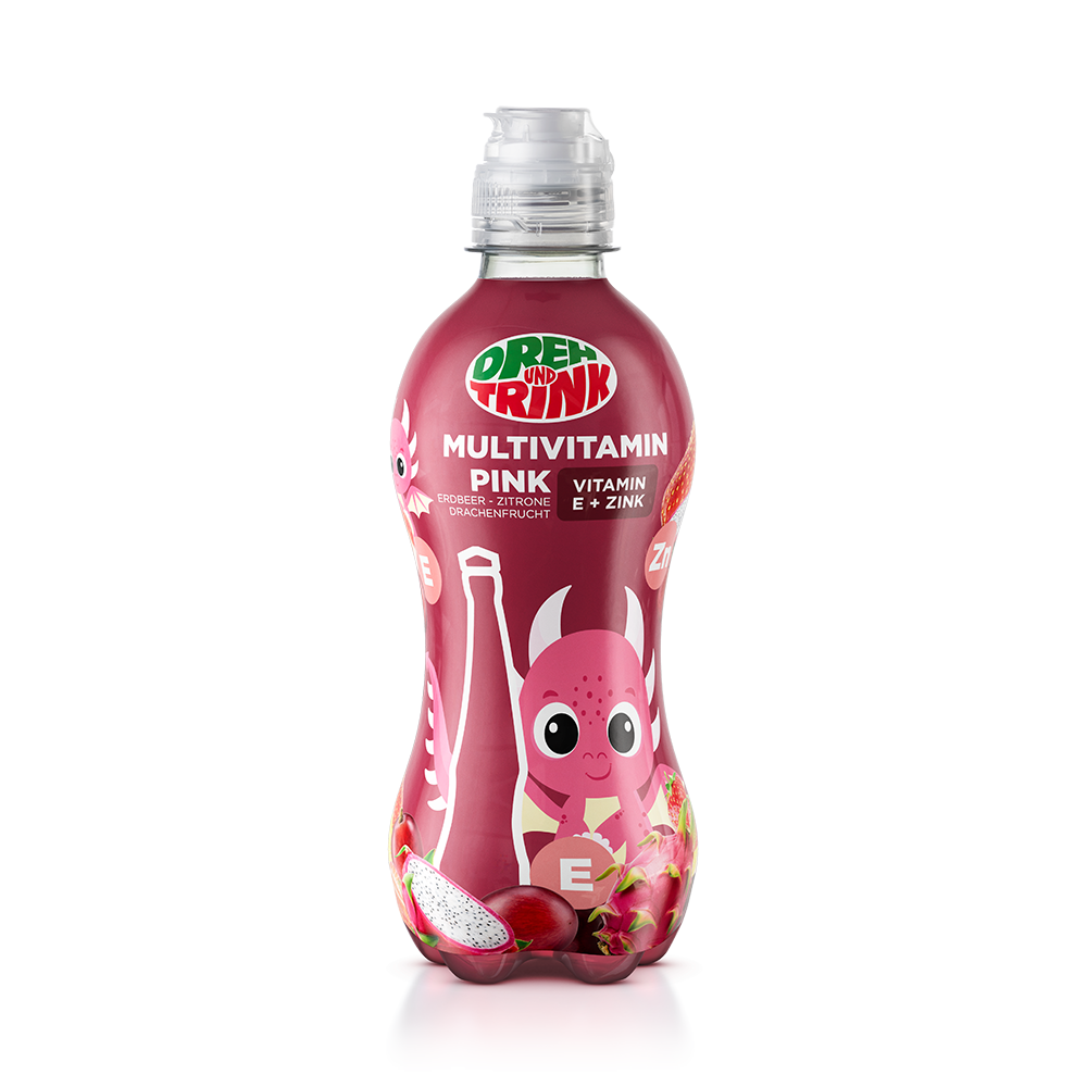Bild: Dreh & Trink Multivitamin Pink Erdbeer, Zitrone, Drachenfrucht