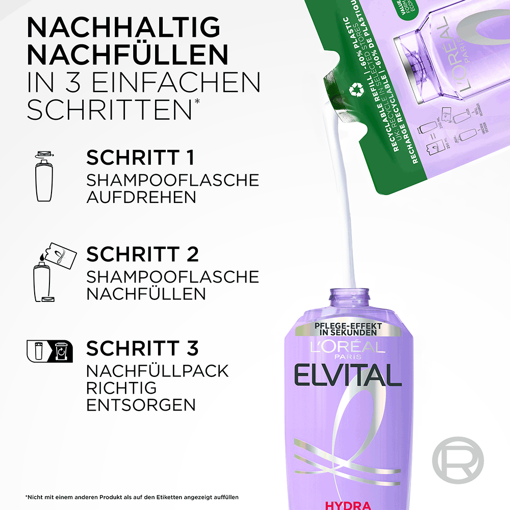 Bild: L'ORÉAL PARIS Hydra [Hyaluronic] Shampoo Nachfüllpack 