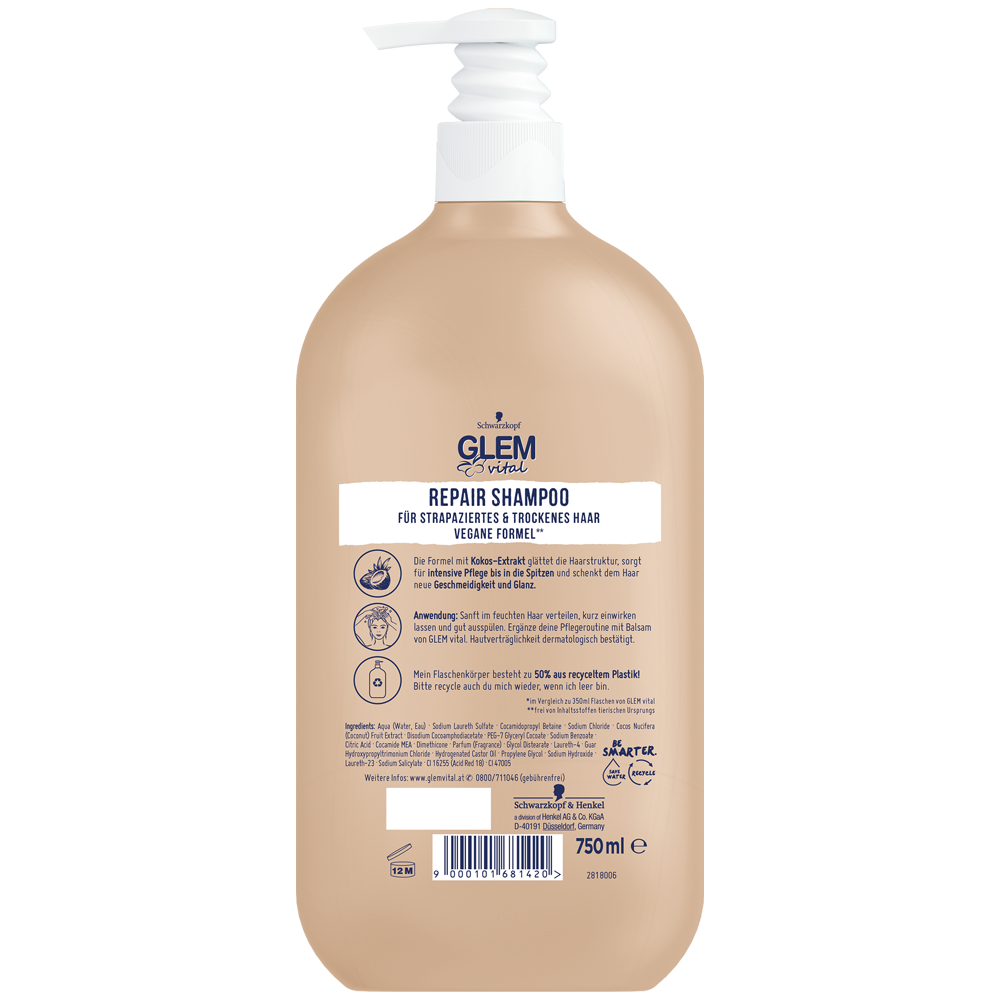 Bild: GlemVital Repair Shampoo Kokos