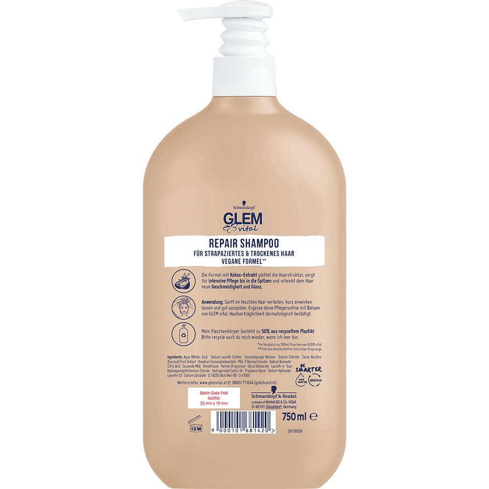 Bild: GlemVital Repair Shampoo Kokos