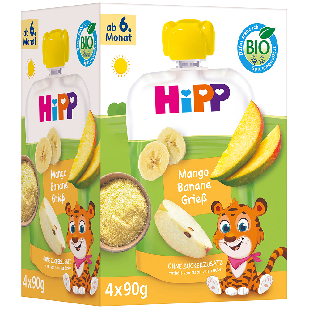 Bild: HiPP Hippis Quetschie Mango Banane Grieß 