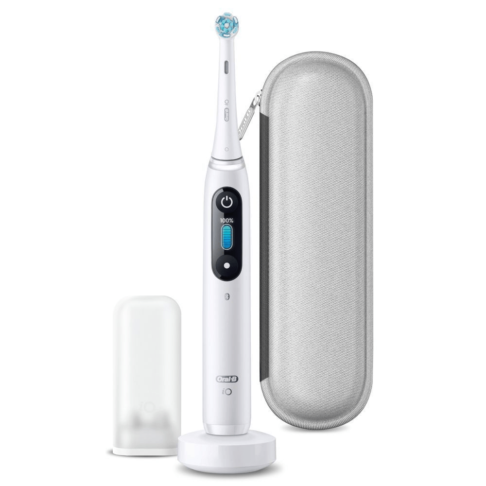 Bild: Oral-B iO 8 Limited Edition Elektrische Zahnbürste, White Slabaster 