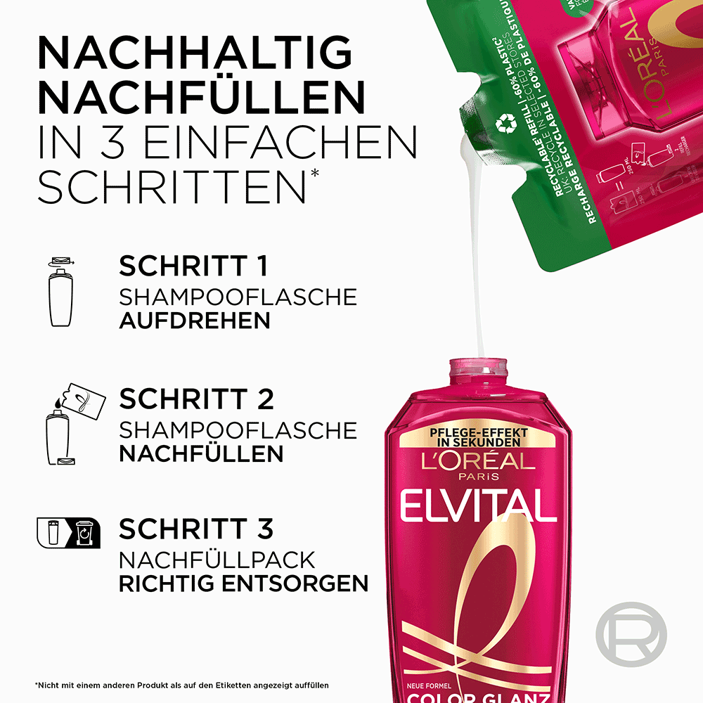 Bild: L'ORÉAL PARIS Color Glanz Shampoo Nachfüllpack 
