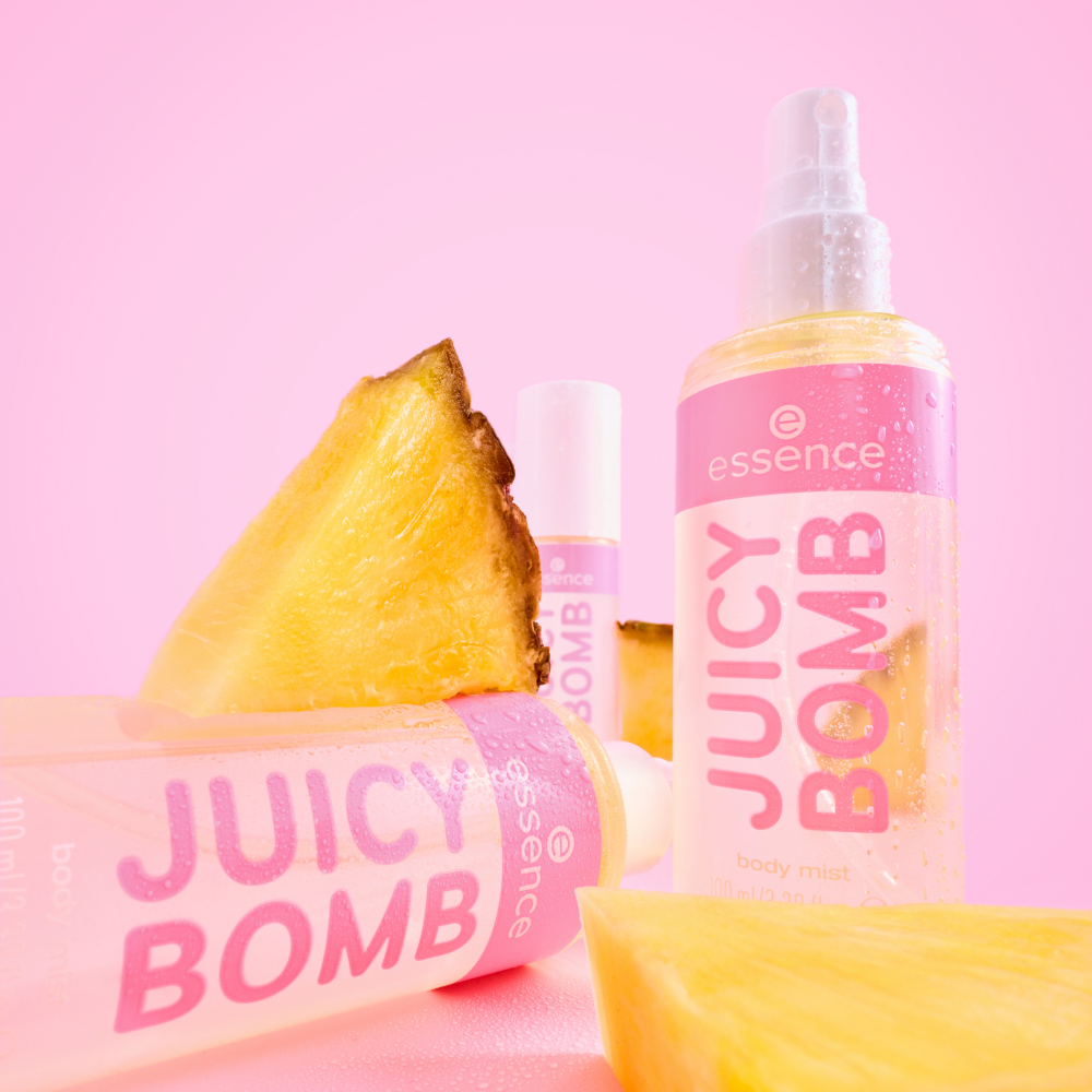 Bild: essence JUICY BOMB tropical drop body mist Pineapple Paradise 