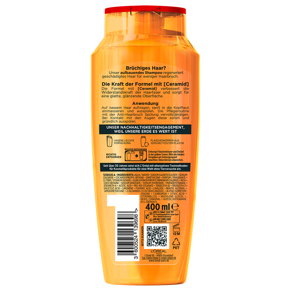 Bild: L'ORÉAL PARIS ELVITAL Anti-Haarbruch Pflegendes Aufbau Shampoo 