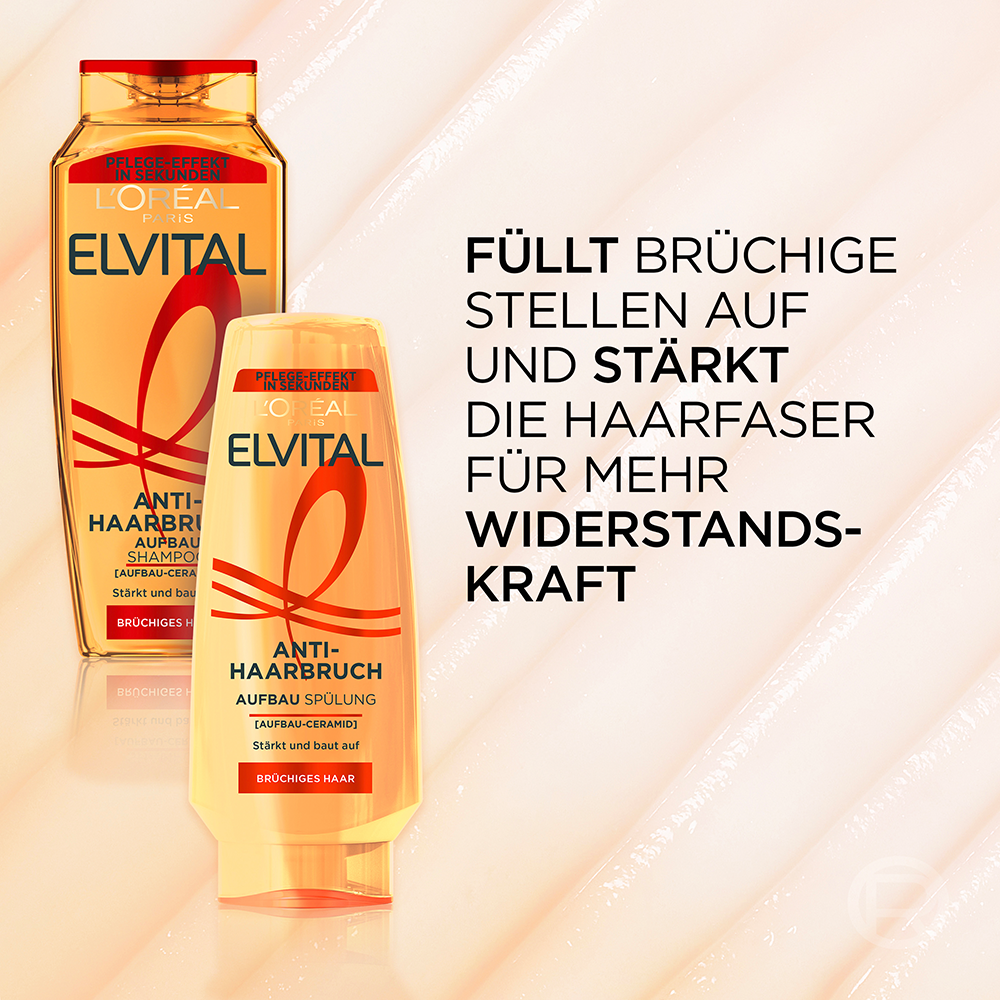 Bild: L'ORÉAL PARIS ELVITAL Anti-Haarbruch Pflegendes Aufbau Shampoo 