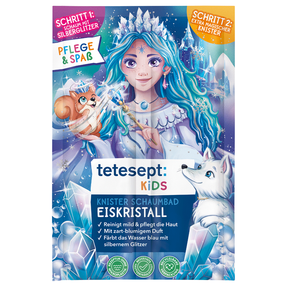 Bild: tetesept: Kids Knister Schaumbad Eiskristall 
