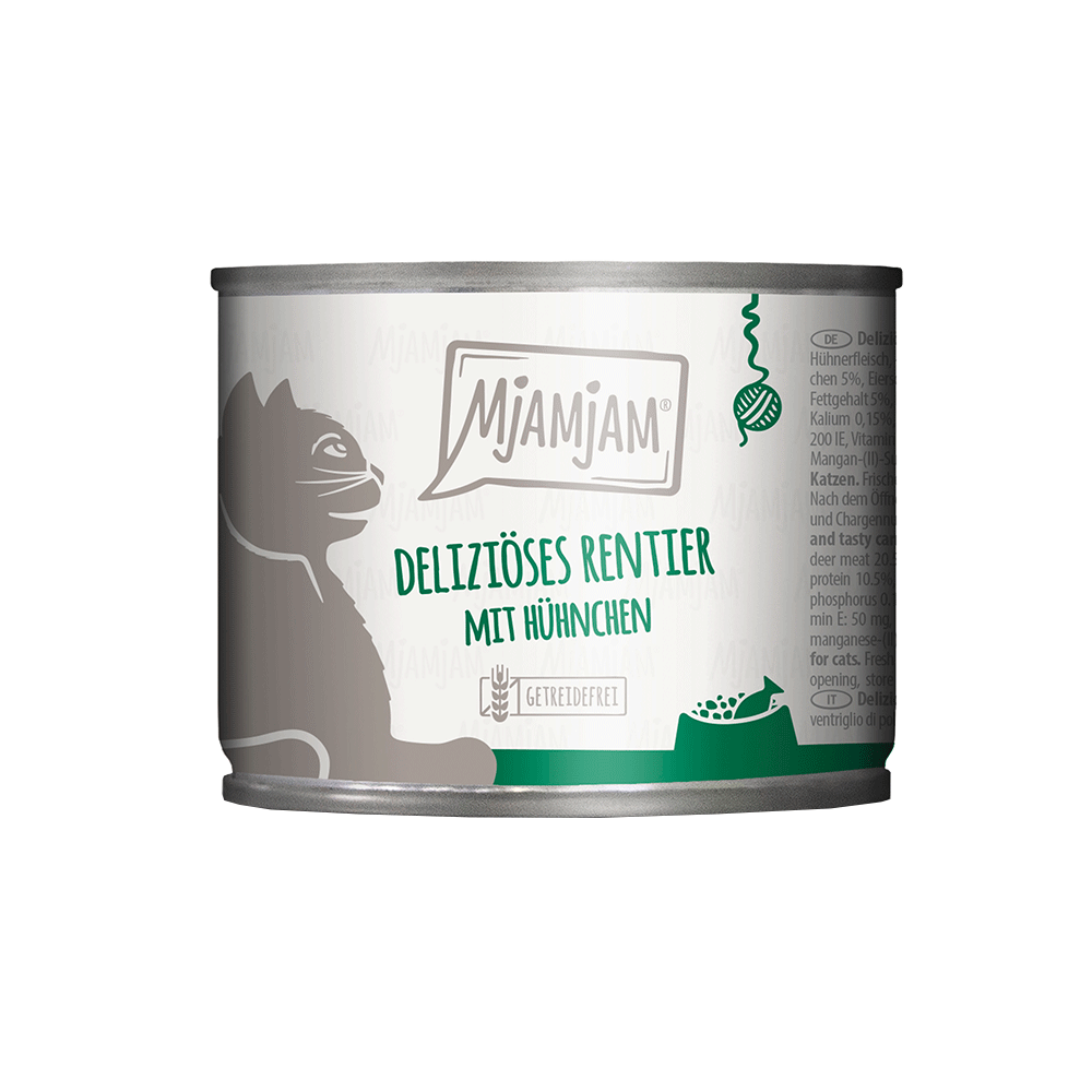 Bild: Mjamjam Nassfutter Deliziöses Rentier mit Hühnchen 