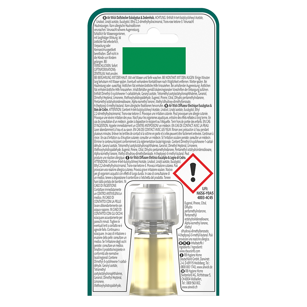 Bild: AIRWICK Duftölflakon Nachfüllung Eukalyptus und Zedernholz 