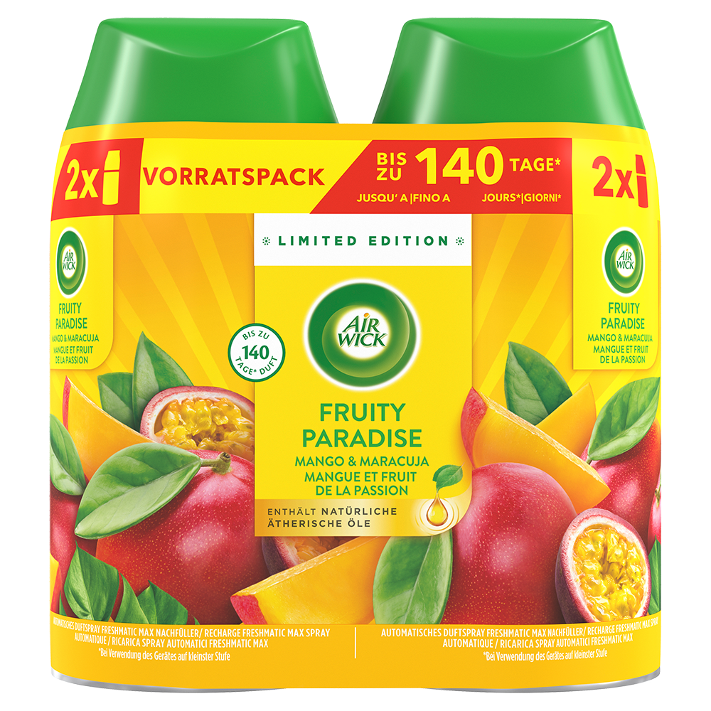 Bild: AIRWICK Freshmatic Max Nachfüller Duo Fruity Paradise Mango & Maracuja 