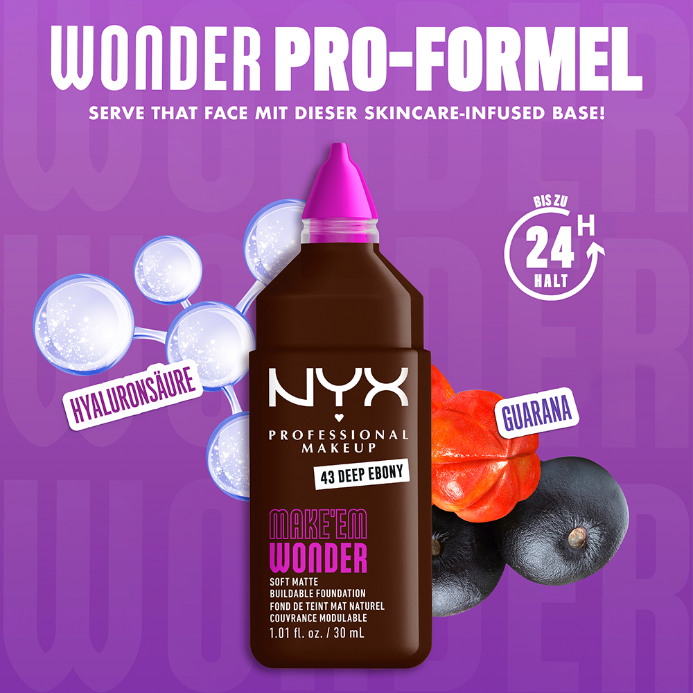 Bild: NYX Professional Make-up Make 'EM Wonder Foundation Deep Ebony 43