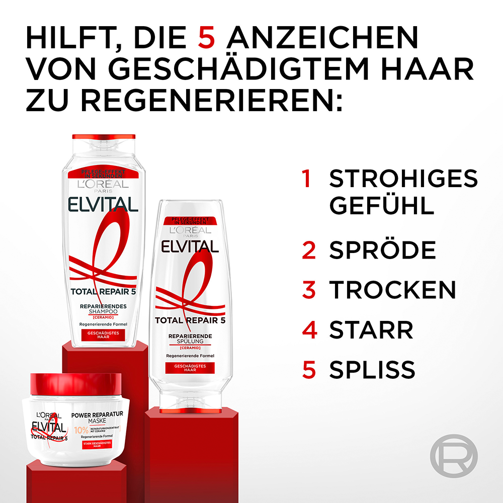 Bild: L'ORÉAL PARIS ELVITAL Total Repair 5 Reparierende Spülung 