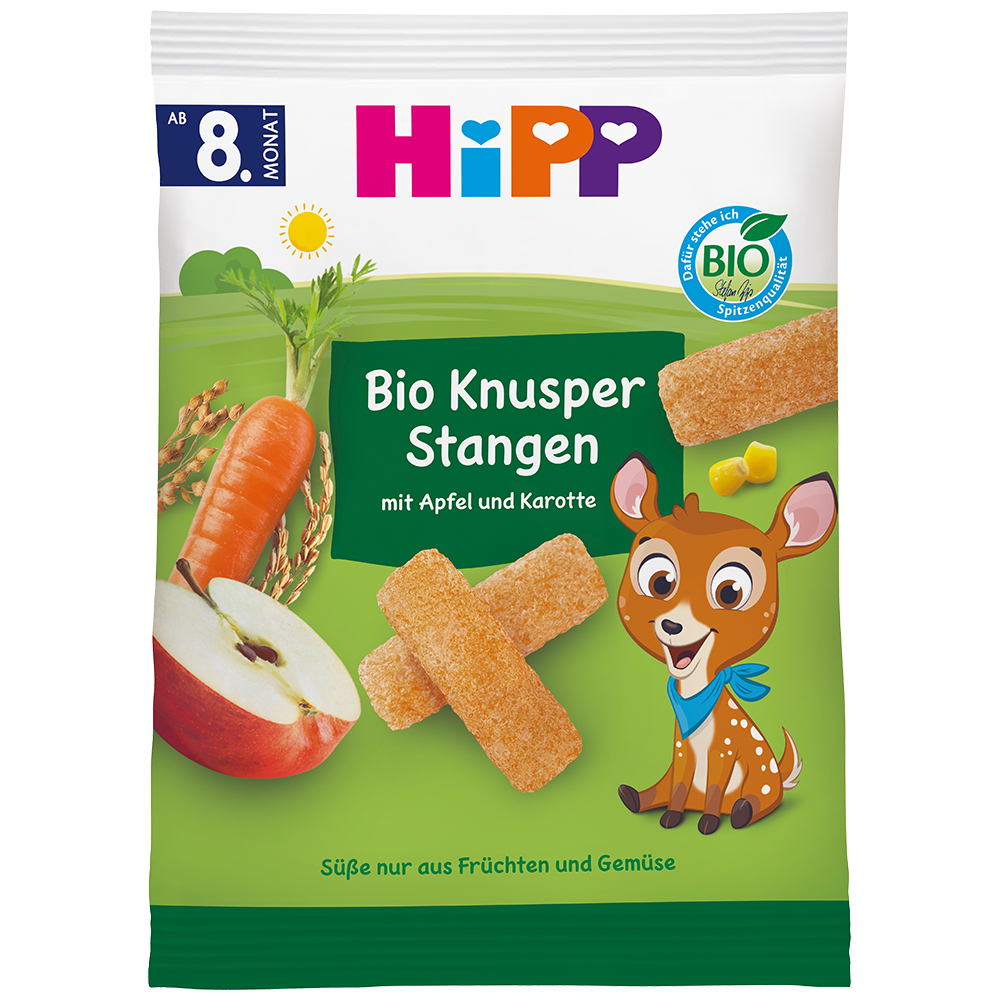 Bild: HiPP Bio Knusper Stangen mit Apfel und Karotte