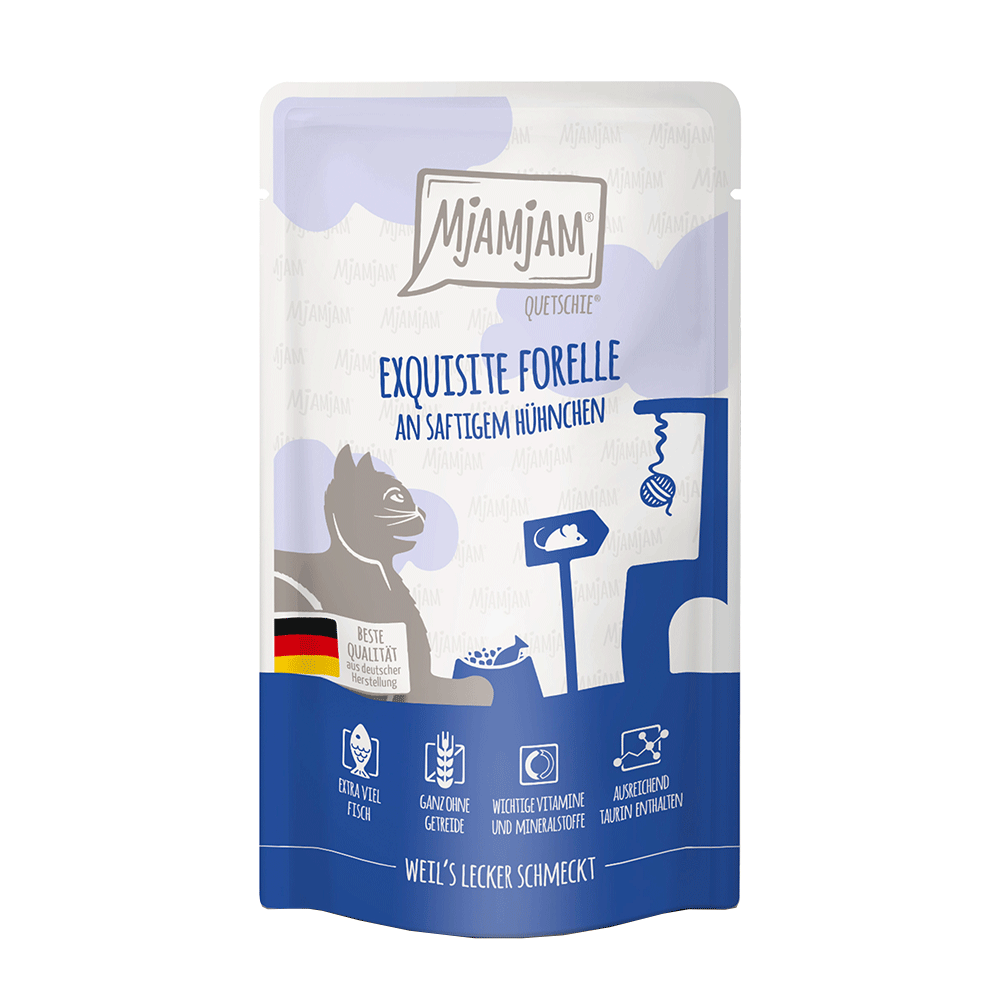 Bild: Mjamjam Quetschie Exquisite Forelle mit saftigem Hühnchen 