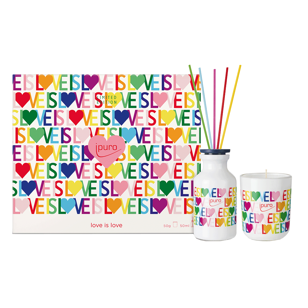 Bild: ipuro Set Raumduft und Duftkerze Love is Love