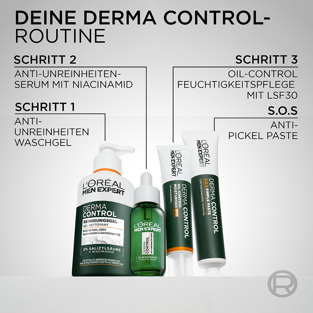 Bild: L'ORÉAL PARIS MEN EXPERT Derma Control S.O.S. 2in1 Anti-Pickel Paste