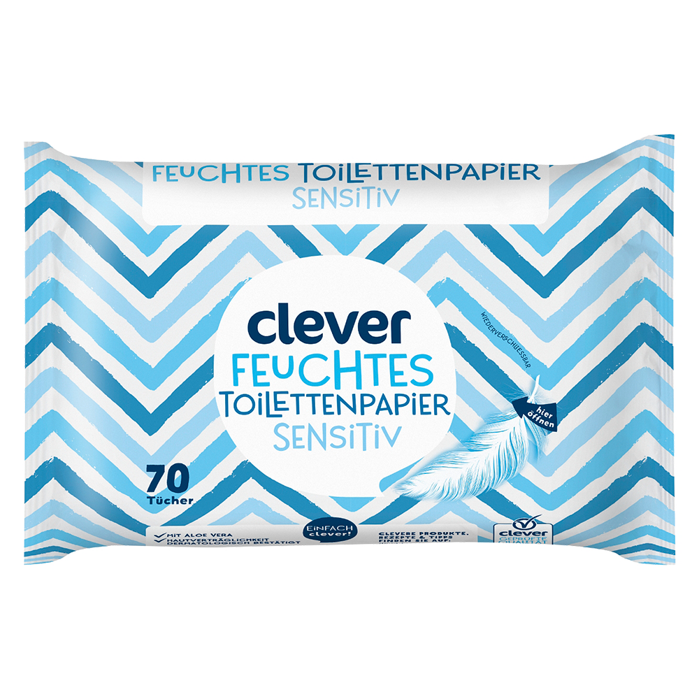 Bild: clever Feuchtes Toilettenpapier Sensitiv 