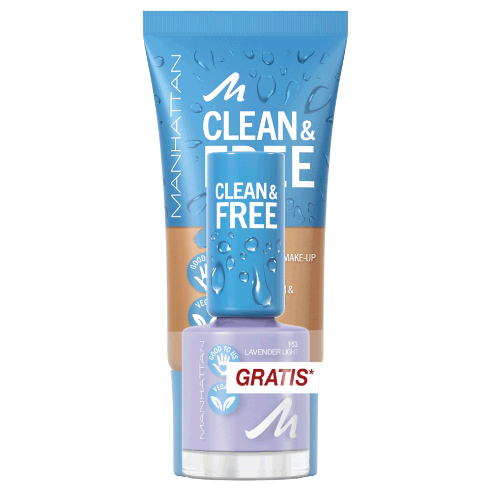 Bild: MANHATTAN Clean & Free Skin Tint + gratis Nagellack Soft Ivory + Lavender Light