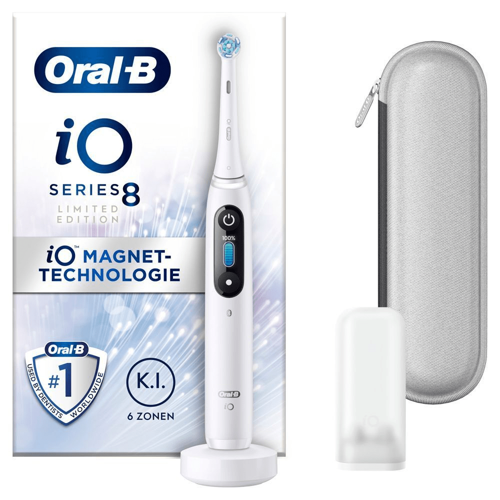 Bild: Oral-B iO 8 Limited Edition Elektrische Zahnbürste, White Slabaster 