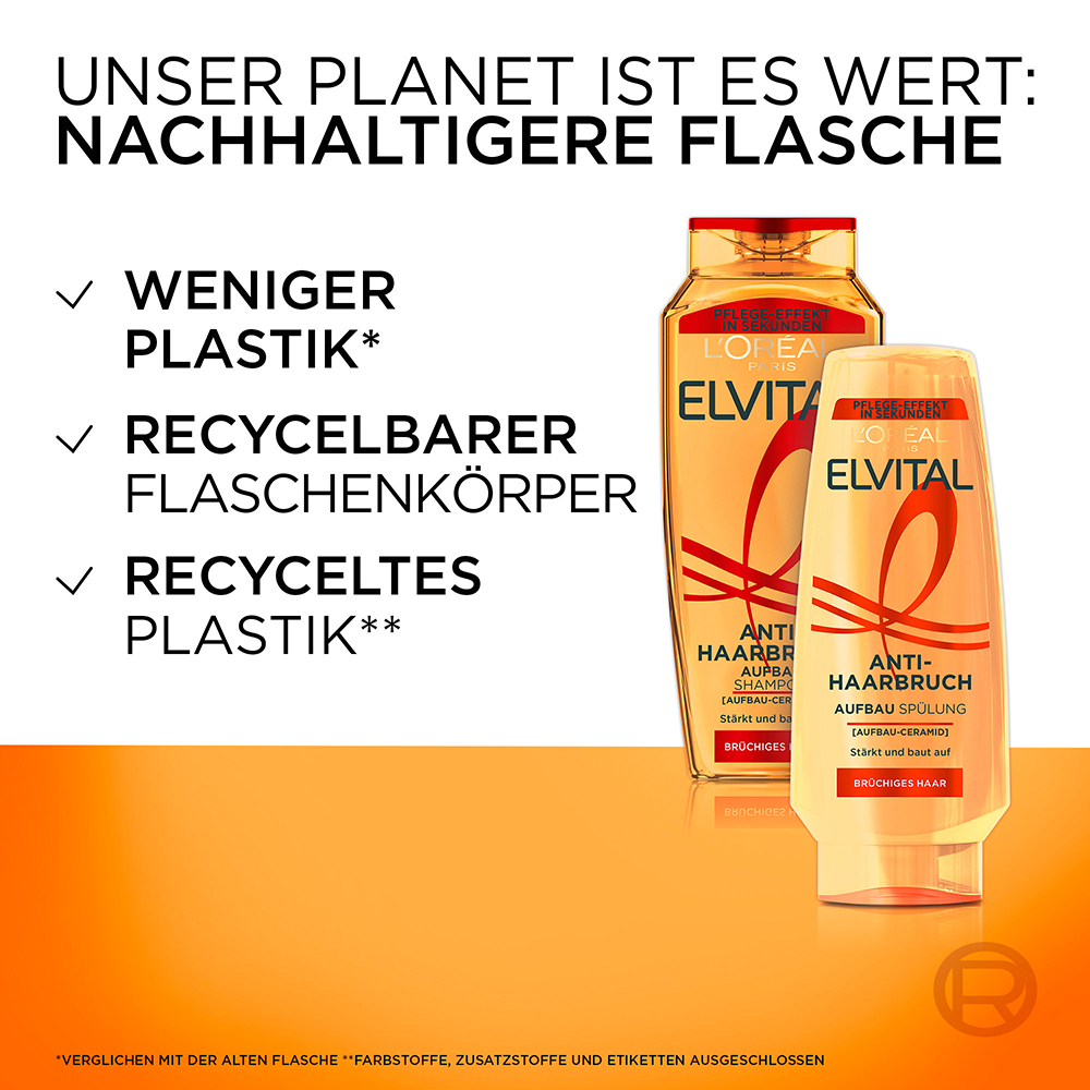 Bild: L'ORÉAL PARIS ELVITAL Anti-Haarbruch Pflegendes Aufbau Shampoo 