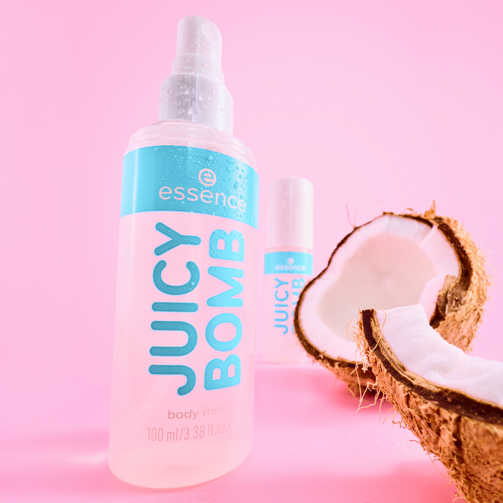 Bild: essence JUICY BOMB tropical drop body mist Coconut Crush 