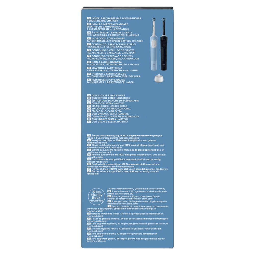 Bild: Oral-B Pro Vitality Elektrische Zahnbürste Duopack, Black/Blue 