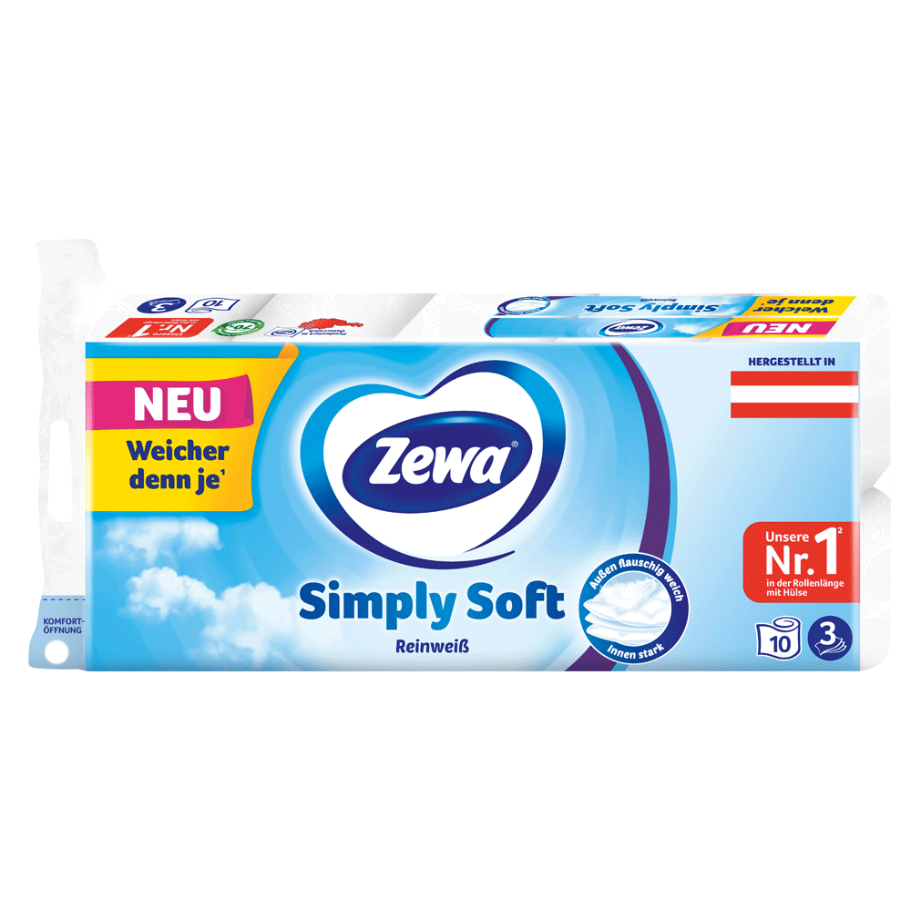 Bild: Zewa Toilettenpapier Simply Soft Reinweiß