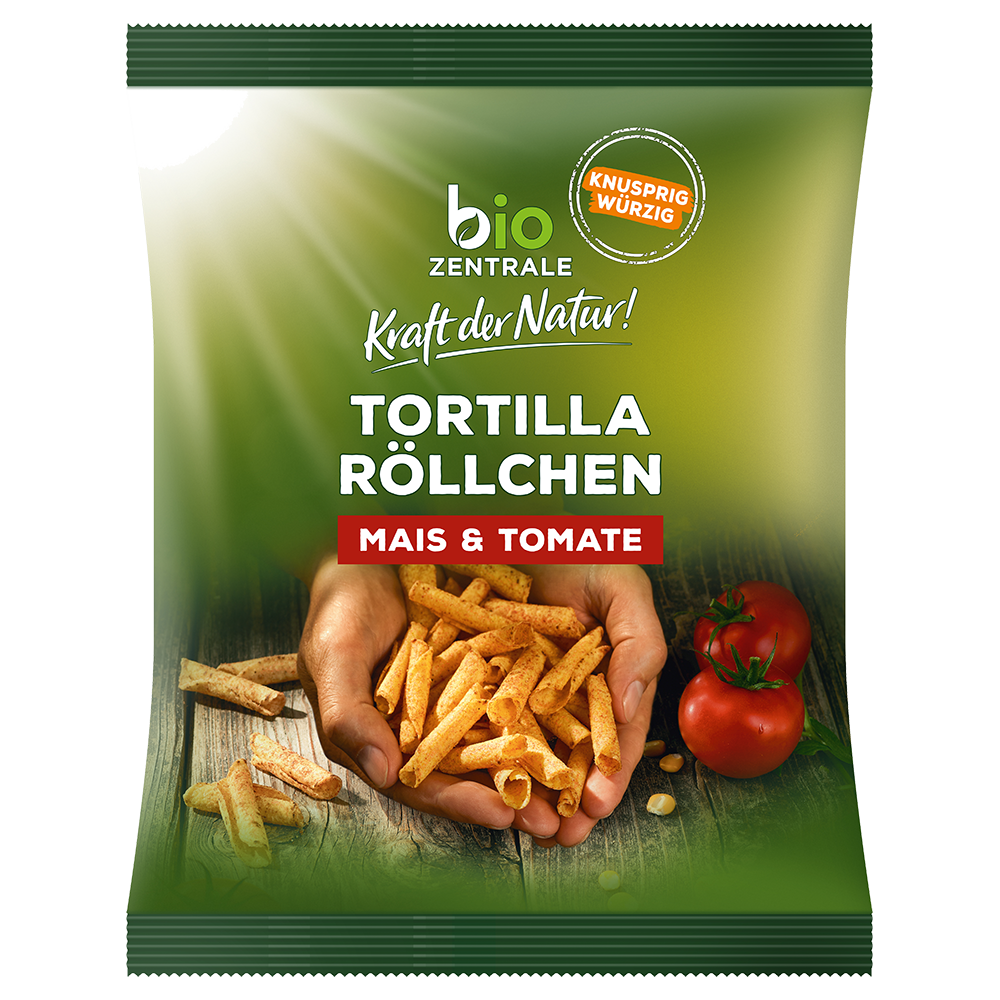 Bild: Biozentrale Tortilla Röllchen Mais und Tomate 
