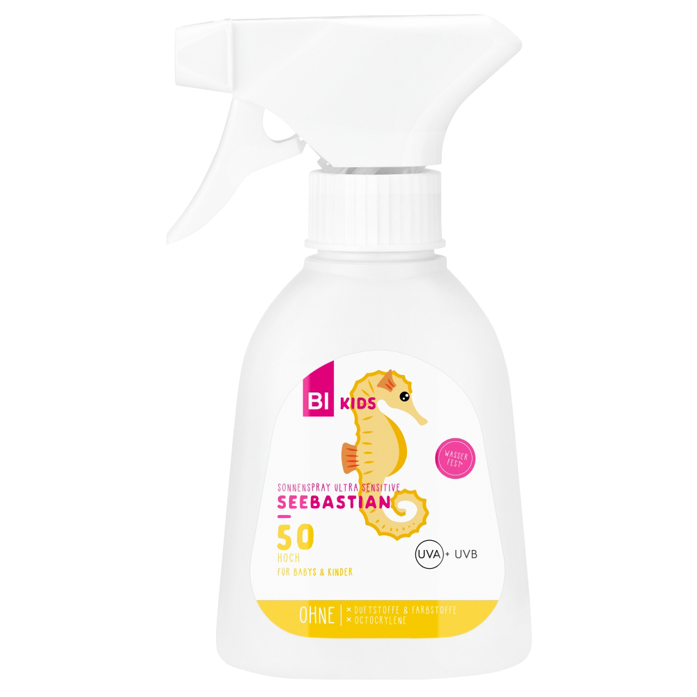 Bild: BI KIDS Sonnenspray Ultra Sensitive Seebastian LSF 50+ 