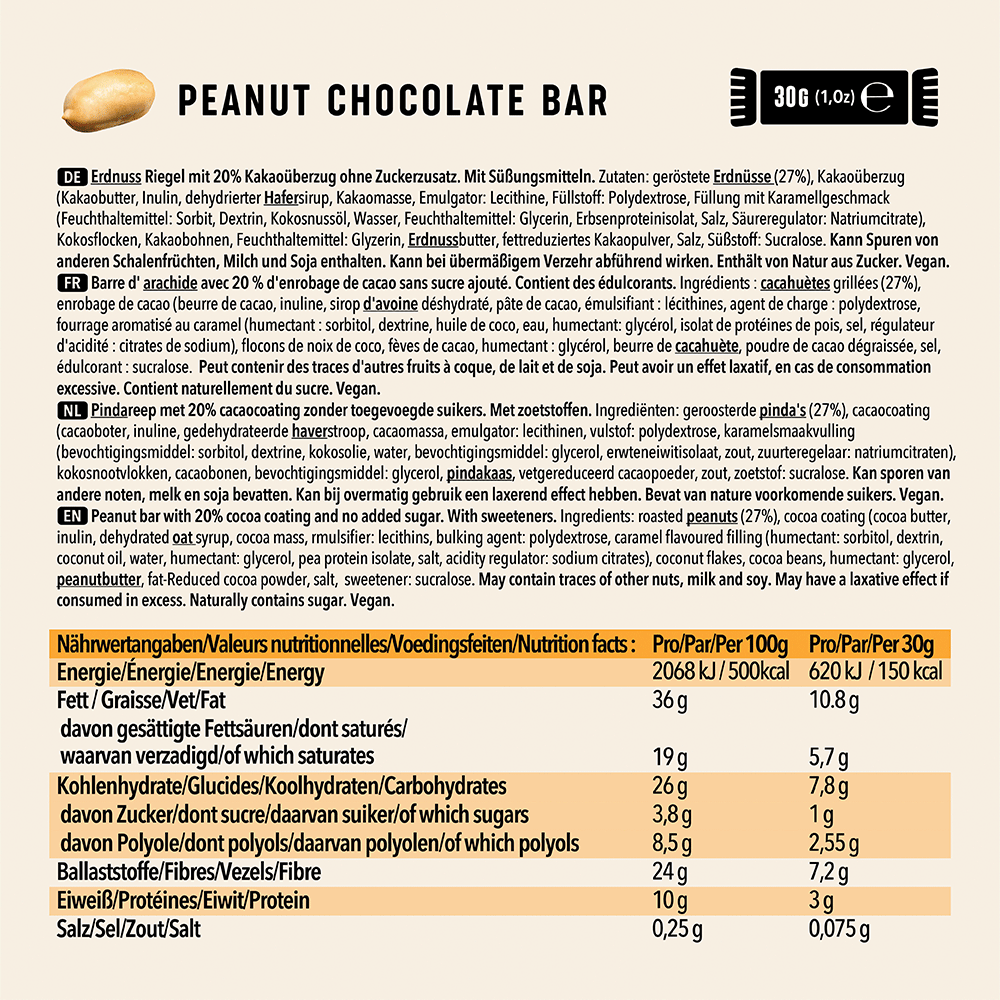 Bild: KETO Peanut Chocolate Riegel