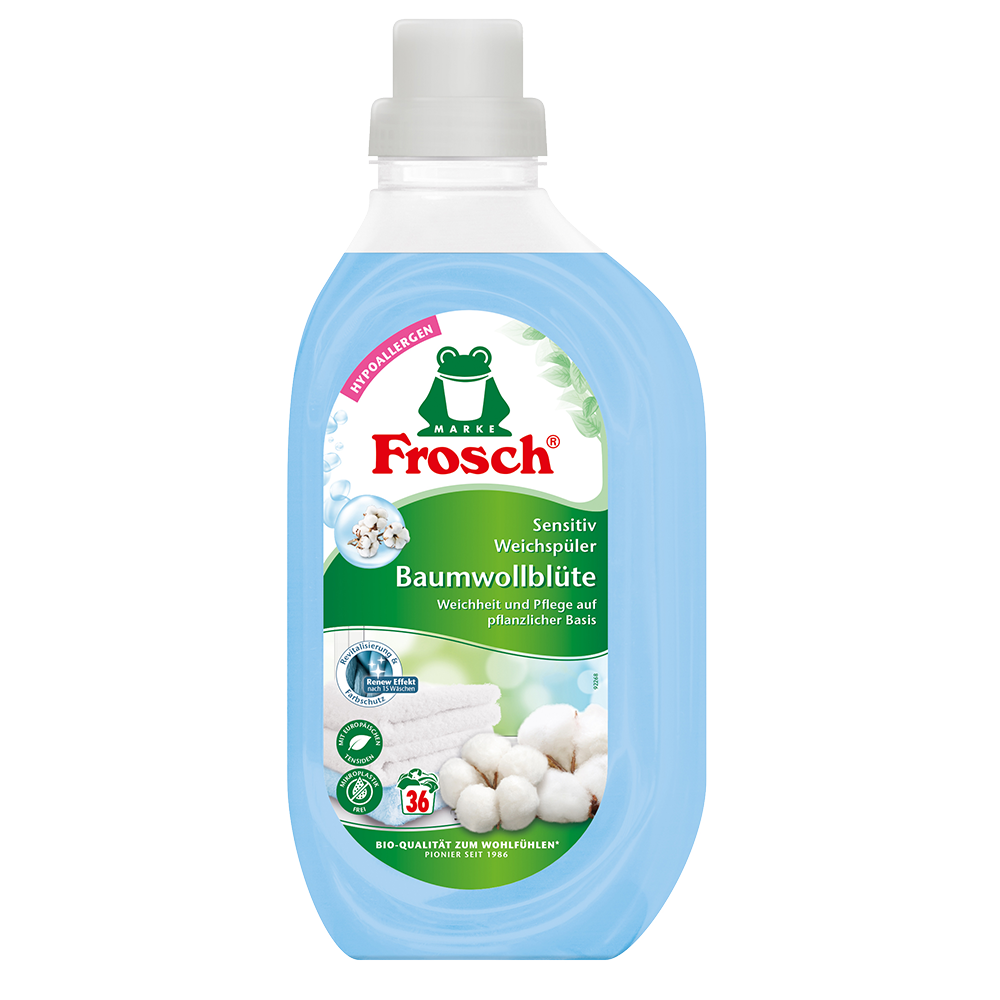 Bild: Frosch Sensitiv Weichspüler Baumwollblüte 