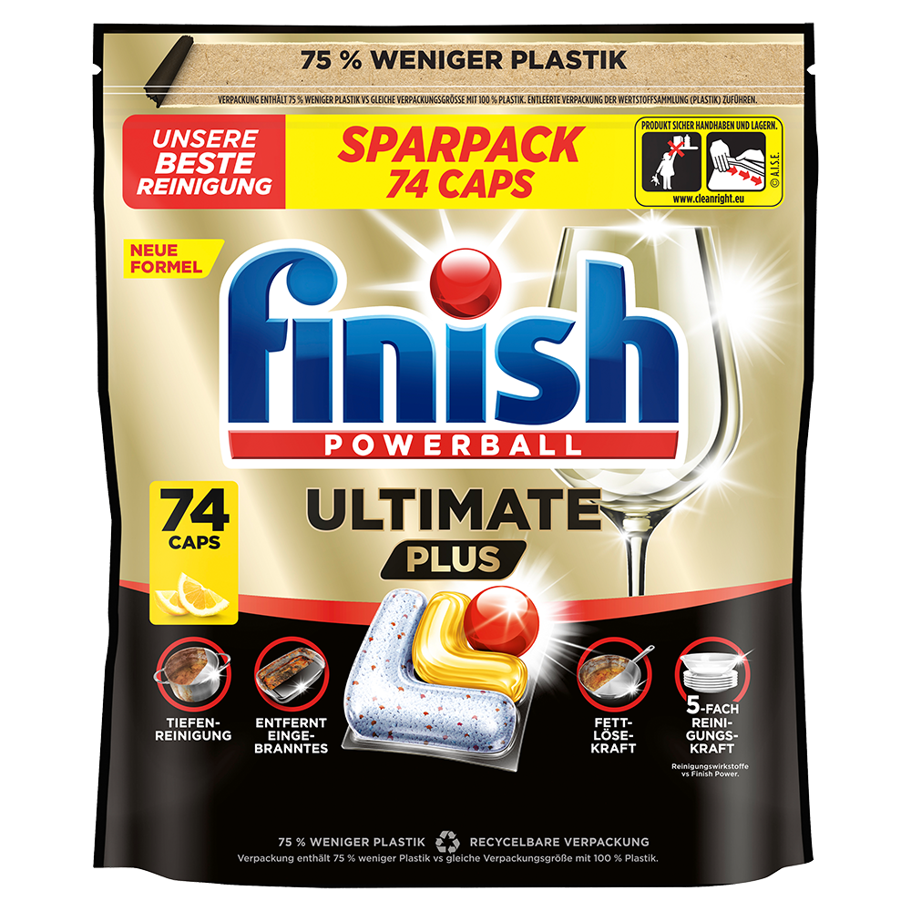 Bild: finish Powerball Ultimate Plus Geschirrspültabs Sparpack Citrus 