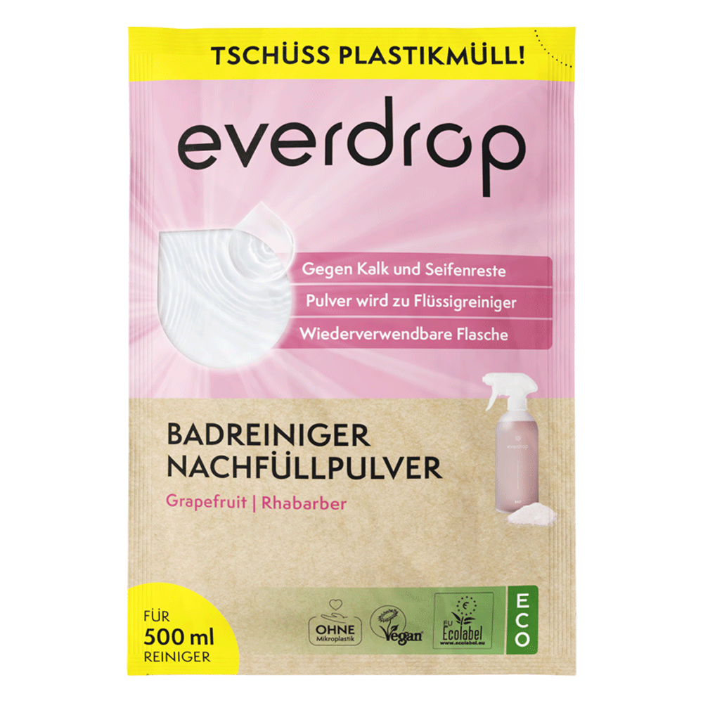 Bild: Everdrop Badreiniger Nachfüllpulver Grapefruit, Rhabarber