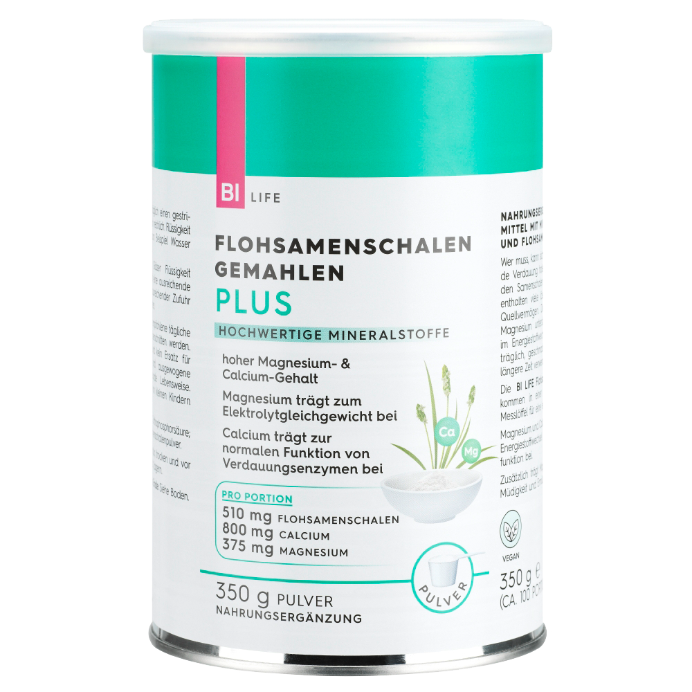 Bild: BI LIFE Flohsamenschalen Gemahlen Plus