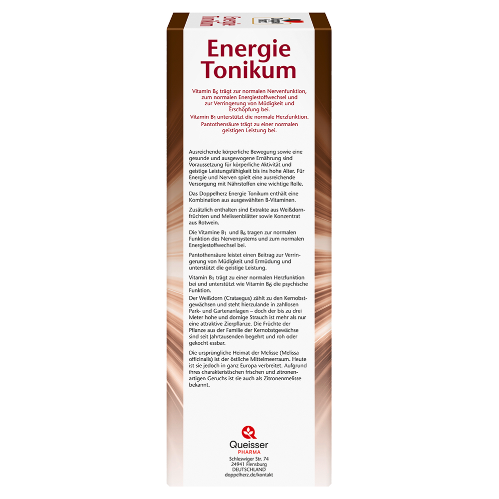 Bild: DOPPELHERZ Energie Tonikum B1 + B6 + Pantothensäure, Melisse, Weißdorn 