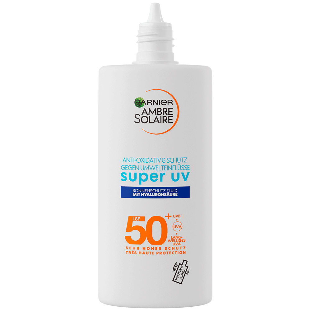 Bild: GARNIER AMBRE SOLAIRE Super UV Sonnenschutzfluid mit Hyaluronsäre LSF 50+ 