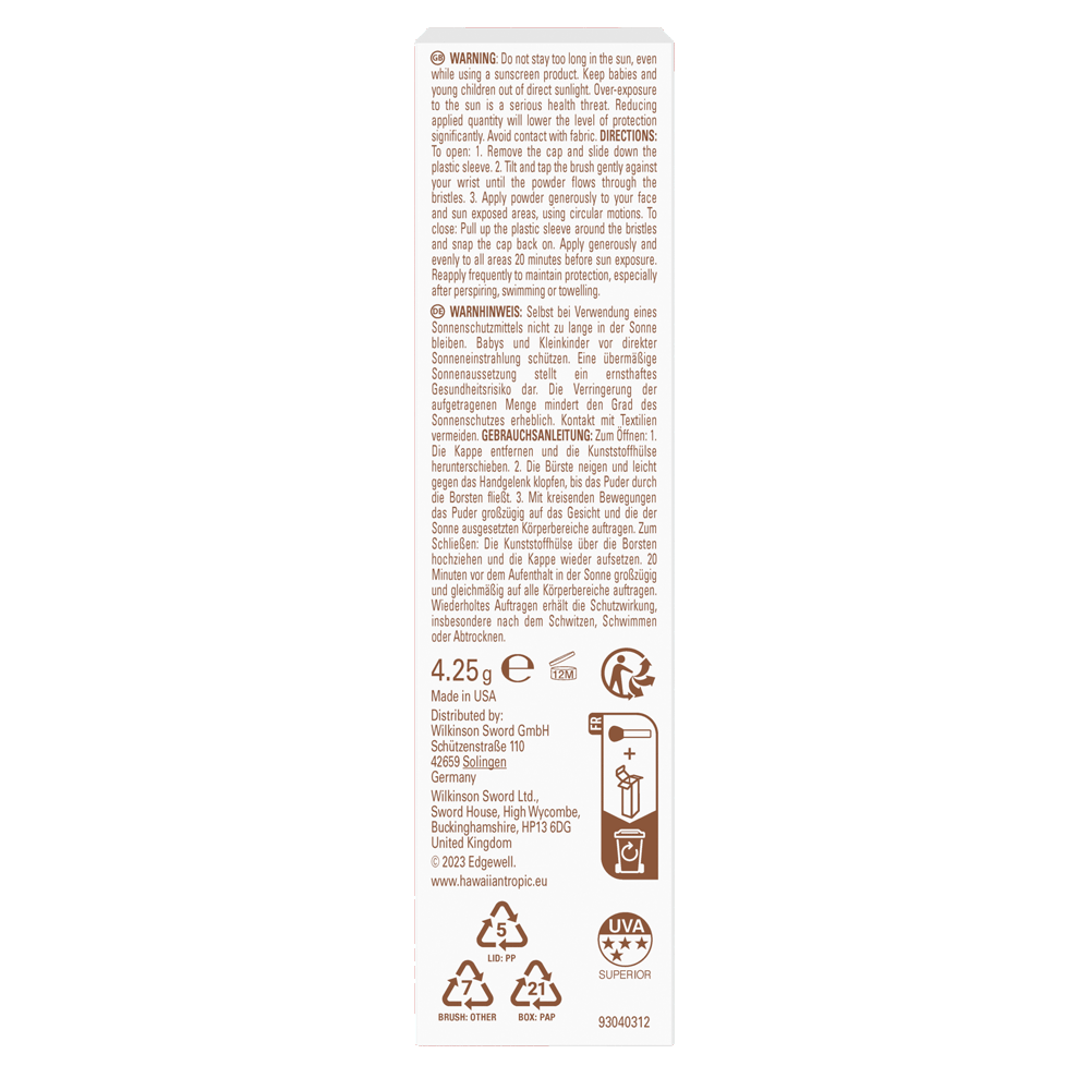 Bild: Hawaiian Tropic Mineral Protection Powder Brush 