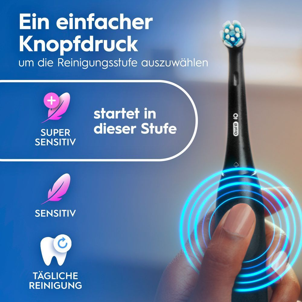 Elektrische Zahnbürste mit drei Reinigungsmodi: Super Sensitiv, Sensitiv und tägliche Reinigung