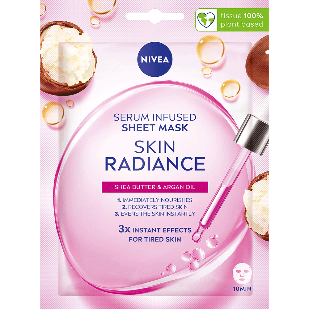 Bild: NIVEA Tuchmaske Skin Radiance Shea Butter & Argan Oil 