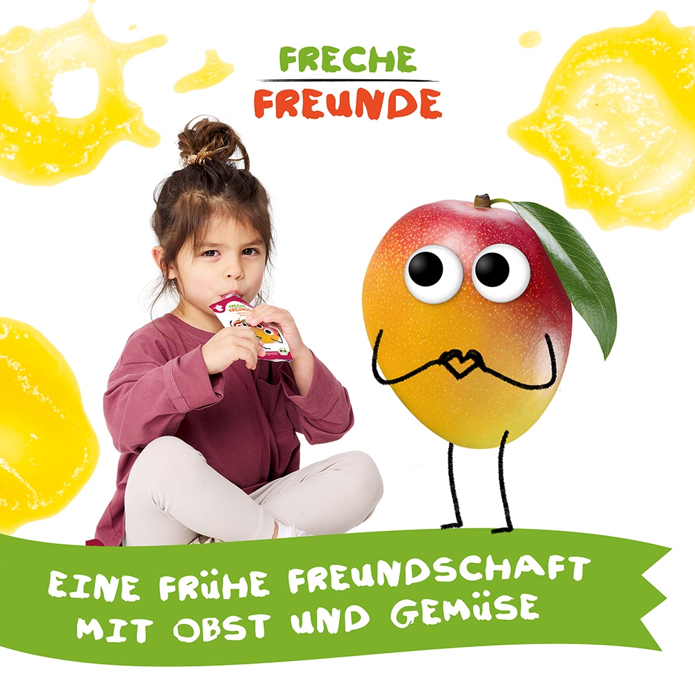 Bild: Freche Freunde Quetschie Apfel, Mango und Pfirsich 