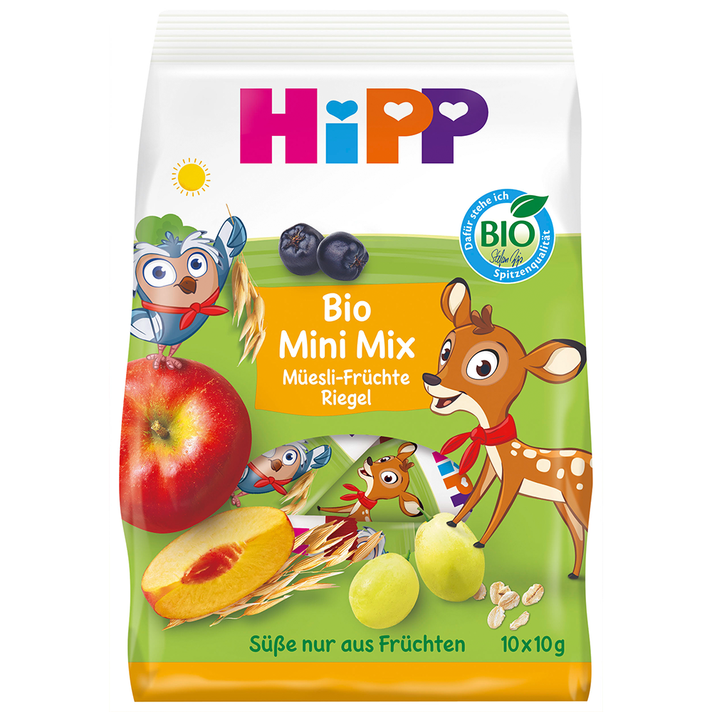 Bild: HiPP Bio Mini Mix Müsli Früchte Riegel 