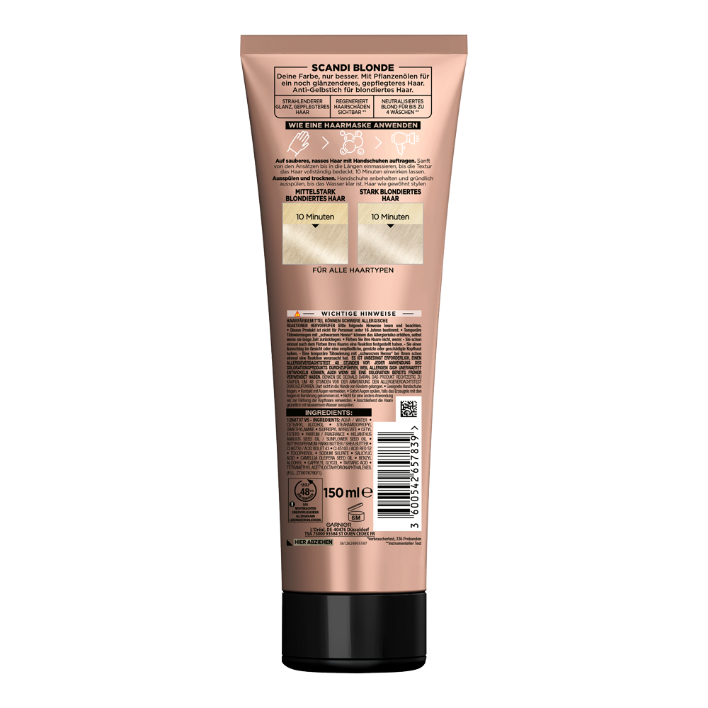 Bild: GARNIER Olia Gloss Tinted Hair Mask Scandi Blonde