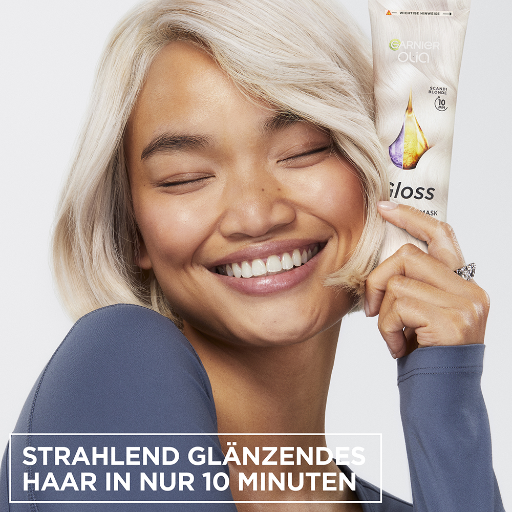Bild: GARNIER Olia Gloss Tinted Hair Mask Scandi Blonde