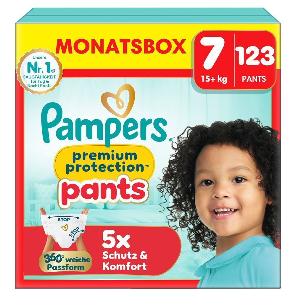 Bild: Pampers Premium Protection Pants Größe 7, 15kg+, Monatsbox