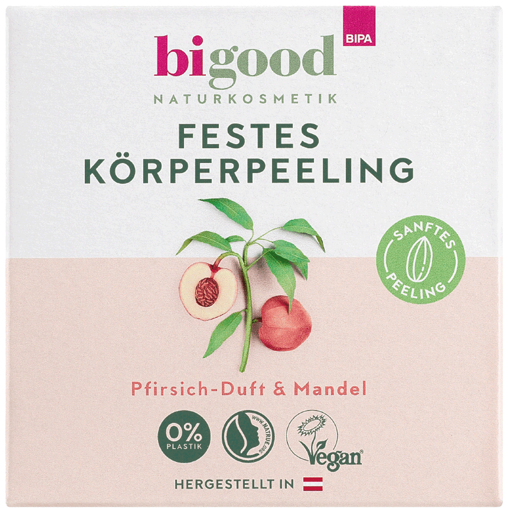 Bild: bi good Festes Körperpeeling Pfirsich & Mandel