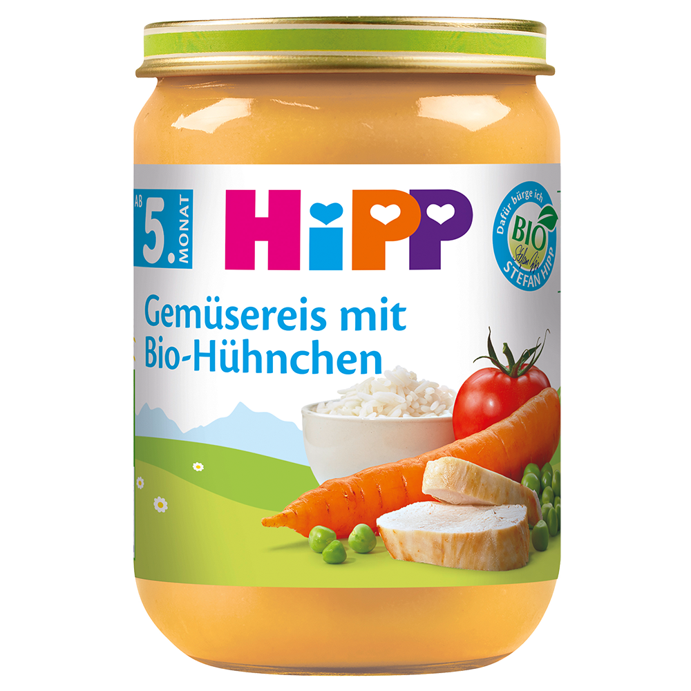 Bild: HiPP Gemüsereis mit Bio-Hühnchen 