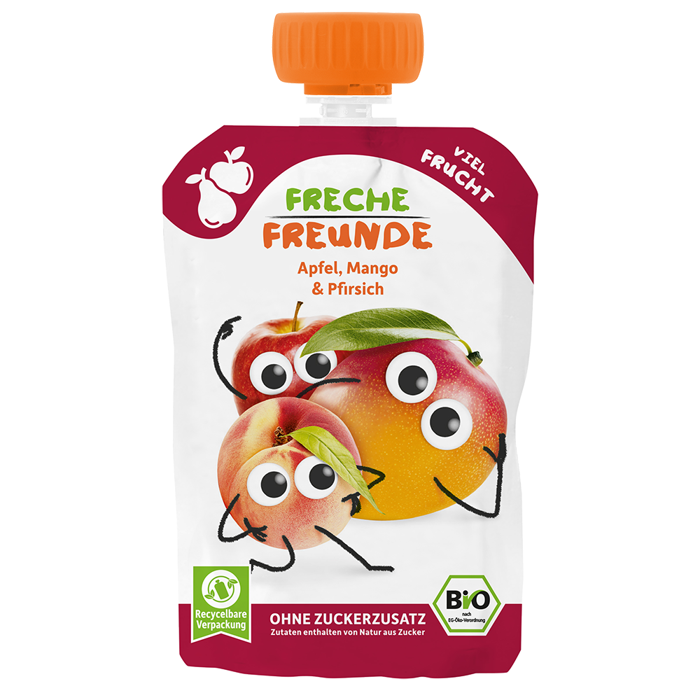 Bild: Freche Freunde Quetschie Apfel, Mango und Pfirsich 