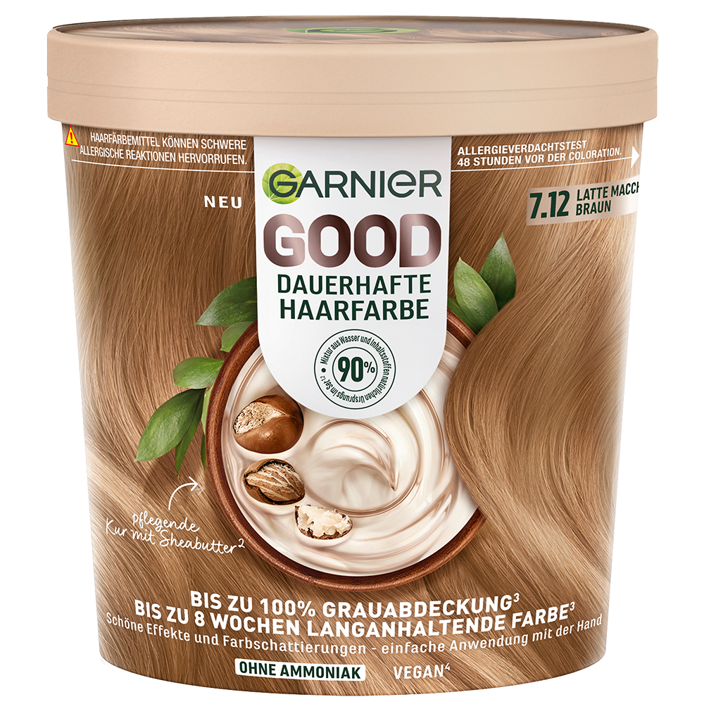 Bild: GARNIER GOOD Dauerhafte Haarfarbe latte macchiato braun