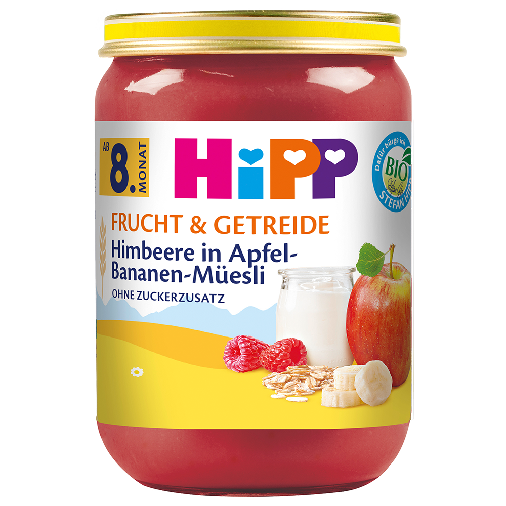 Bild: HiPP Himbeere in Apfel Bananen Müsli 
