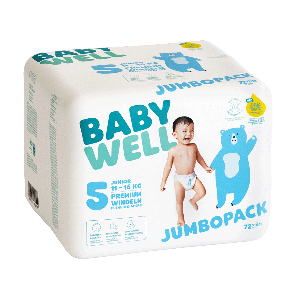 Bild: BABYWELL Premium Windeln Jumbopack Größe 5, 11-16 kg 